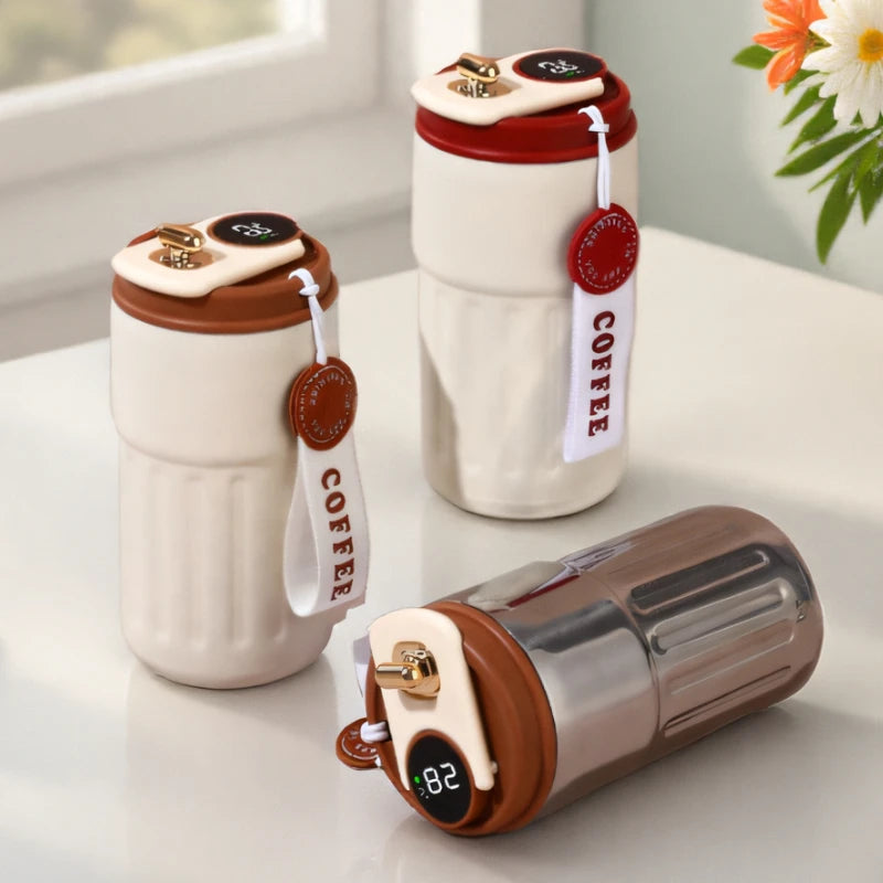 Experience Ultimate Convenience with the 450Ml Smart Thermos Mug - Intelligent Temperature Display & Double-Wall Insulation for Your Perfect Coffee Break