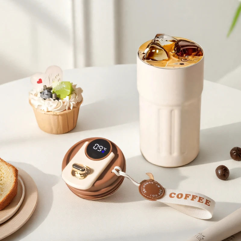 Experience Ultimate Convenience with the 450Ml Smart Thermos Mug - Intelligent Temperature Display & Double-Wall Insulation for Your Perfect Coffee Break
