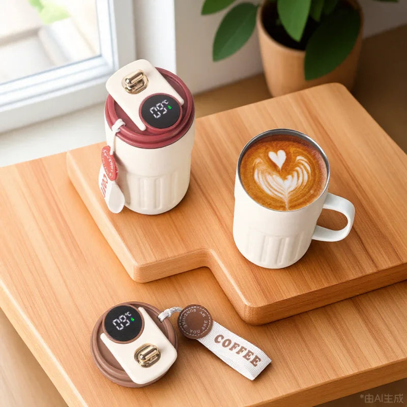 Experience Ultimate Convenience with the 450Ml Smart Thermos Mug - Intelligent Temperature Display & Double-Wall Insulation for Your Perfect Coffee Break