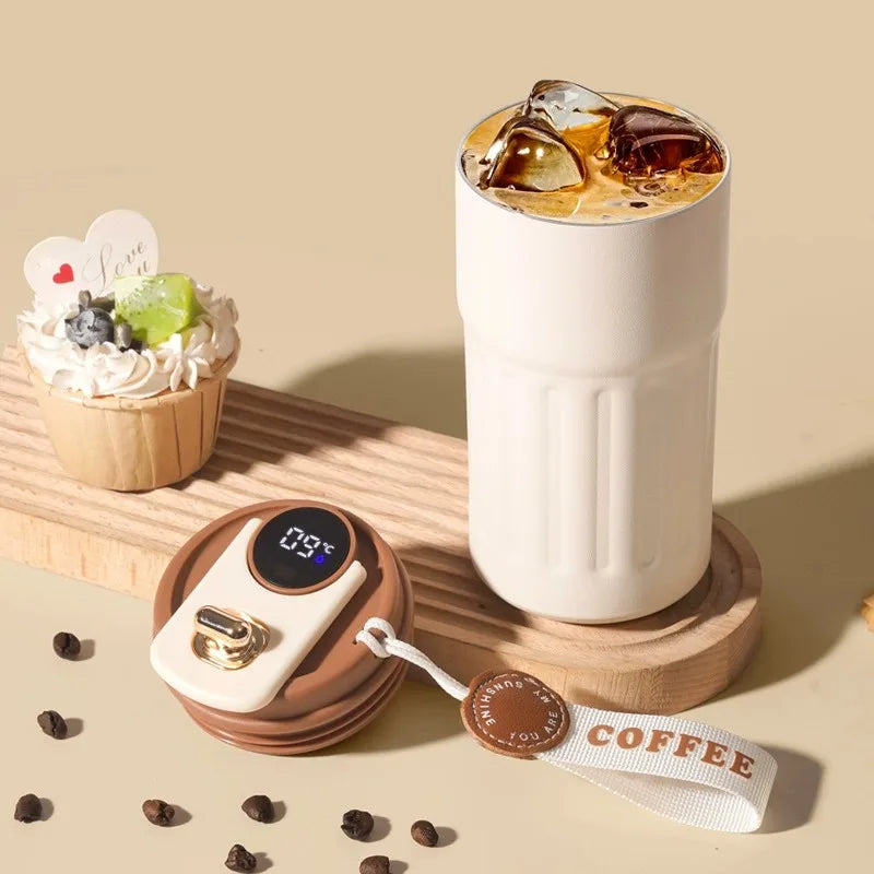 Experience Ultimate Convenience with the 450Ml Smart Thermos Mug - Intelligent Temperature Display & Double-Wall Insulation for Your Perfect Coffee Break